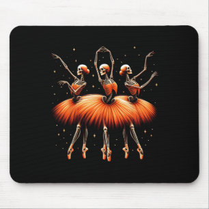 Spooky Llerina Skeleton Dance Funny Halloween Llet Mousepad