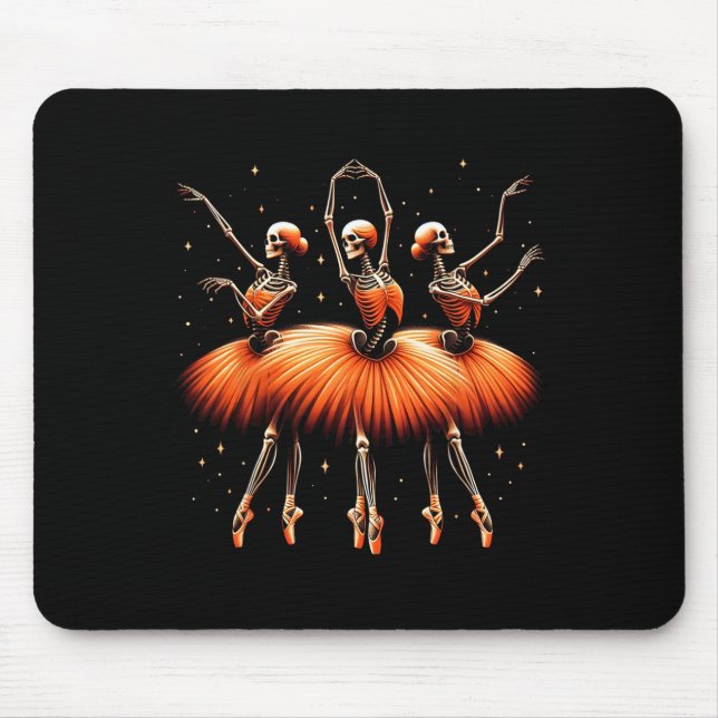 Spooky Llerina Skeleton Dance Funny Halloween Llet Mousepad (Vorne)