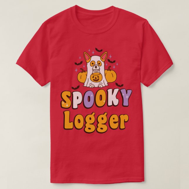 Spooky Logger Halloween Kostümhund T-Shirt (Design vorne)