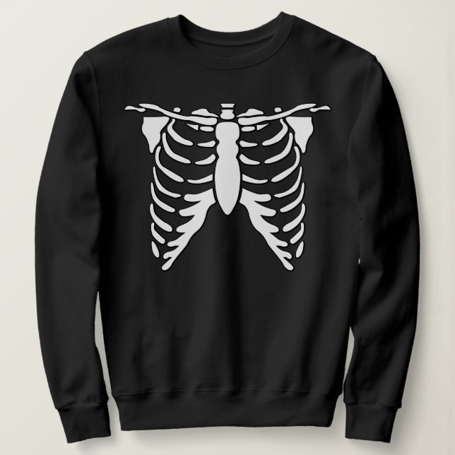 Spooky Lungs Xray Bones Grafischer Horror Sweatshi Sweatshirt (Design vorne)