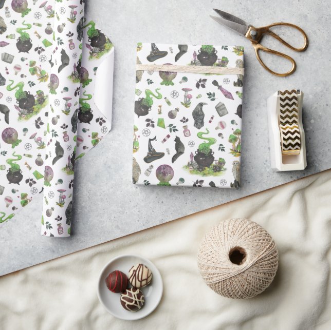 Spooky Magical Hexenmuster Geschenkpapier (Kunsthandwerk)