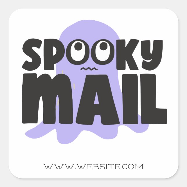 Spooky Mail Halloween Quadratischer Aufkleber (Vorderseite)