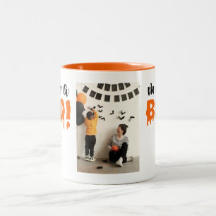 Spooky Mama Boo Orange Halloween Foto Zweifarbige Tasse