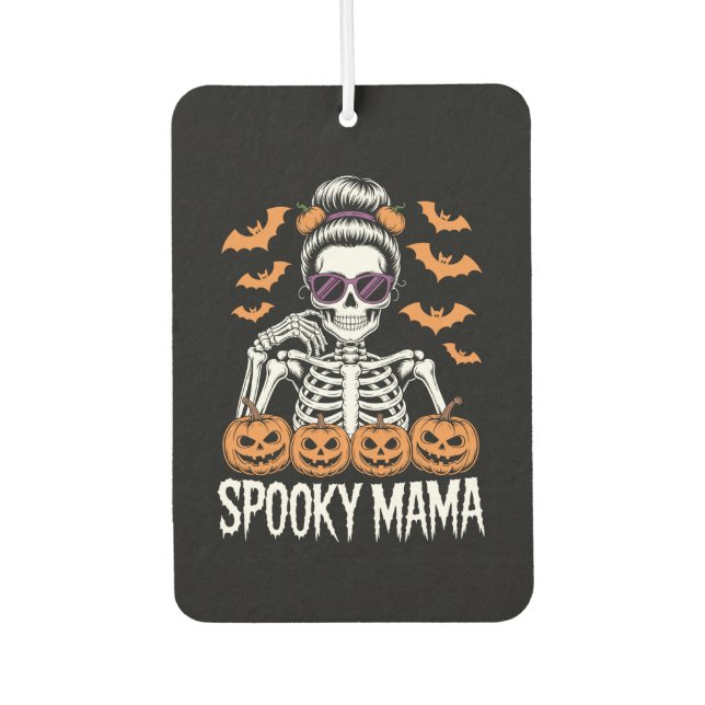 Spooky Mama Cool Halloween Skeleton Autolufterfrischer (Vorderseite)