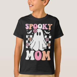 Spooky Mama Halloween Ghost Kostüm Retro Groovy T-Shirt