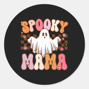 Spooky Mama Halloween Mama Ghost Kostüm Retro Groo Runder Aufkleber