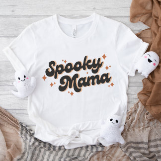 Spooky Mama Halloween Retro Text Design T-Shirt