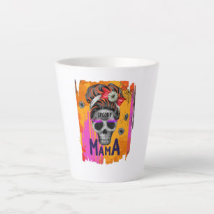 Spooky Mama - Messy Bun Skull Milchtasse