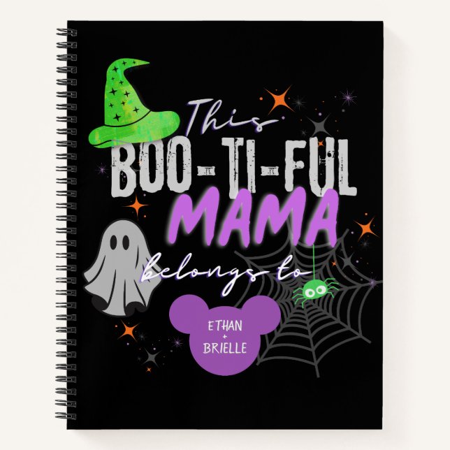 Spooky Mama Personalisiert-Notebook | Halloween-Ge Notizbuch (Vorderseite)