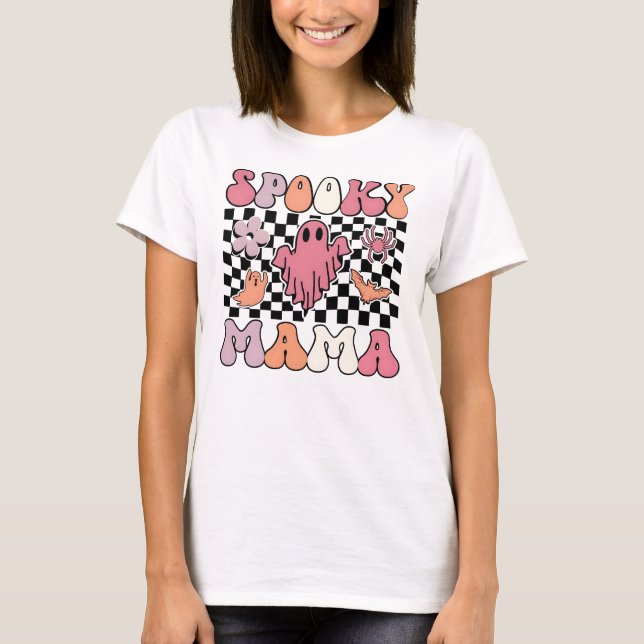 Spooky Mama Retro Halloween | Niedlich Vintag T-Shirt (Vorderseite)