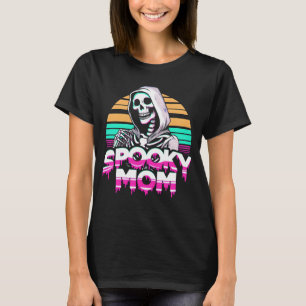 Spooky Mama: Vaporwave Skelett Halloween Mama T-Shirt