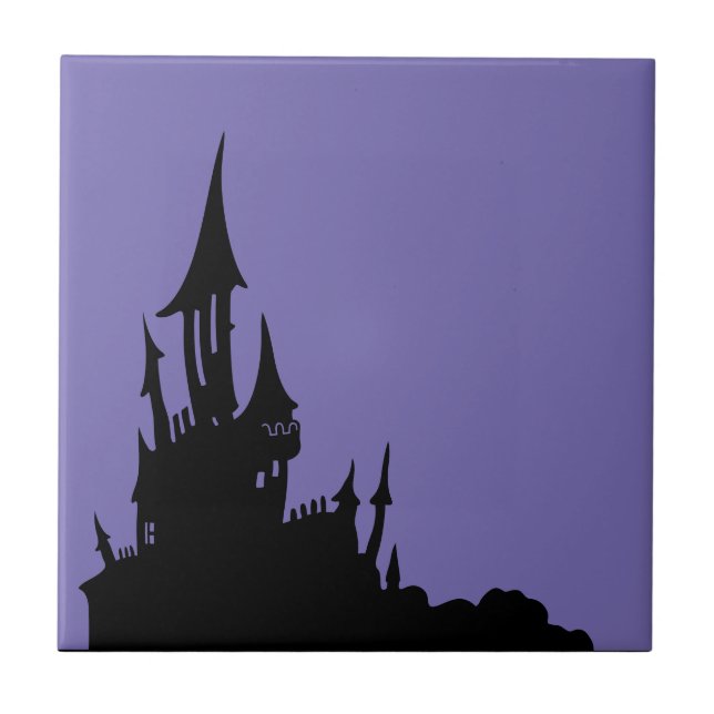 Spooky Mansion Halloween Keramik Tile Fliese (Vorderseite)