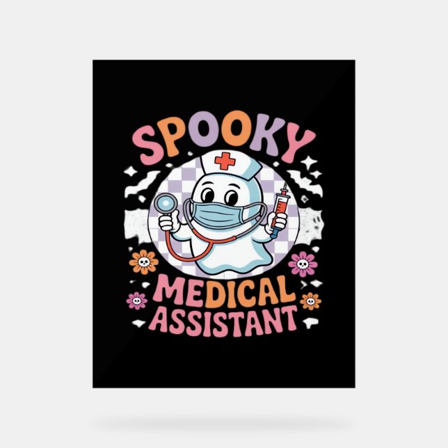 Spooky Medical Assistant Niedlich Halloween Essent Acrylschild (Vorderseite)
