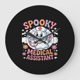 Spooky Medical Assistant Niedlich Halloween Essent Große Wanduhr