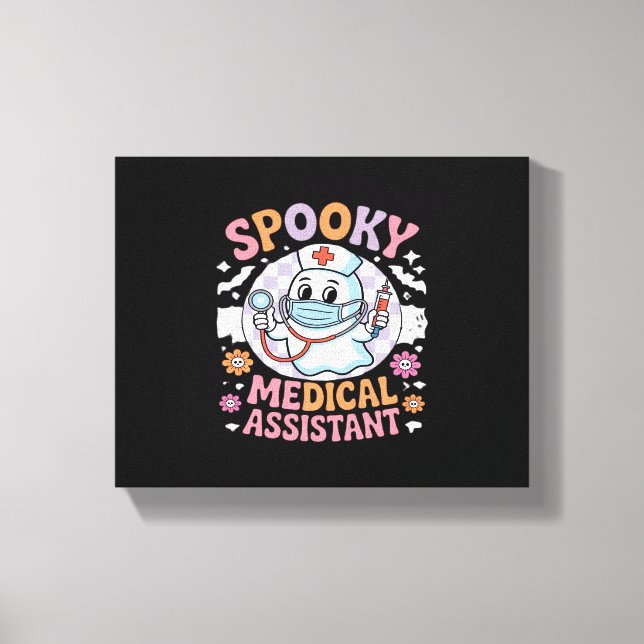 Spooky Medical Assistant Niedlich Halloween Essent Leinwanddruck (Vorderseite)