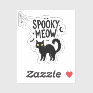 Spooky Meow - Halloween Cat Quote Vinyl Sticker