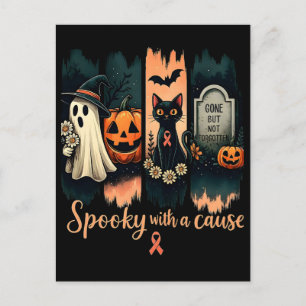 Spooky mit einer Ursache - Halloween und rosa Band Feiertagspostkarte