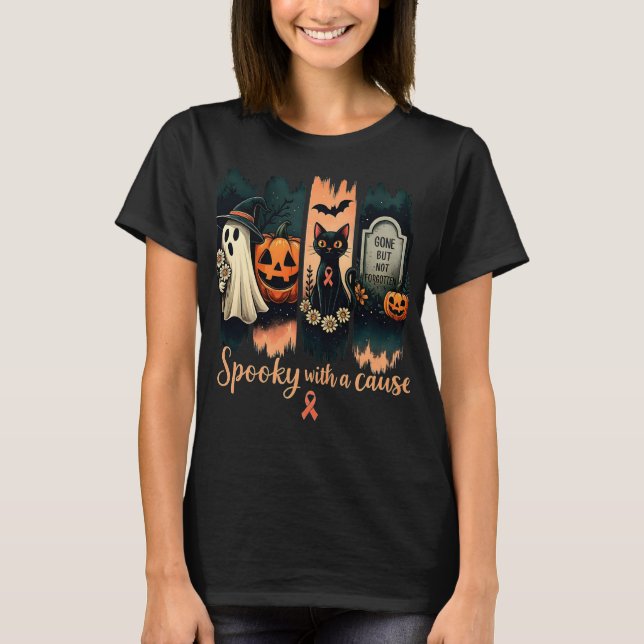 Spooky mit einer Ursache - Halloween und rosa Band T-Shirt (Vorderseite)