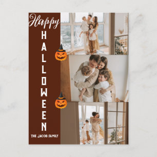 Spooky Moderne Halloween Familie Drei FotoCollage Feiertagspostkarte
