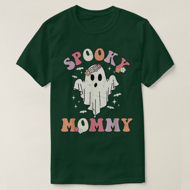 Spooky Mommy Matching Shirt Groovy Vintag Floral (Design vorne)