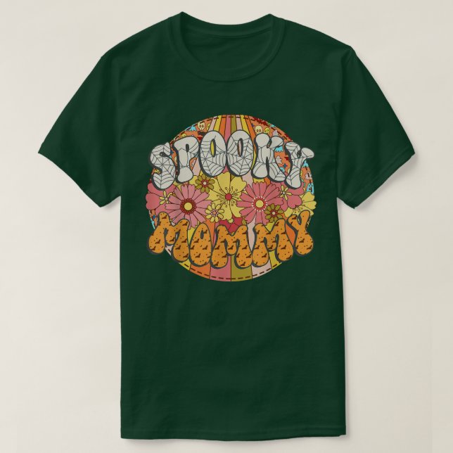 Spooky Mommy Retro Matching Family Groovy Hallowee T-Shirt (Design vorne)