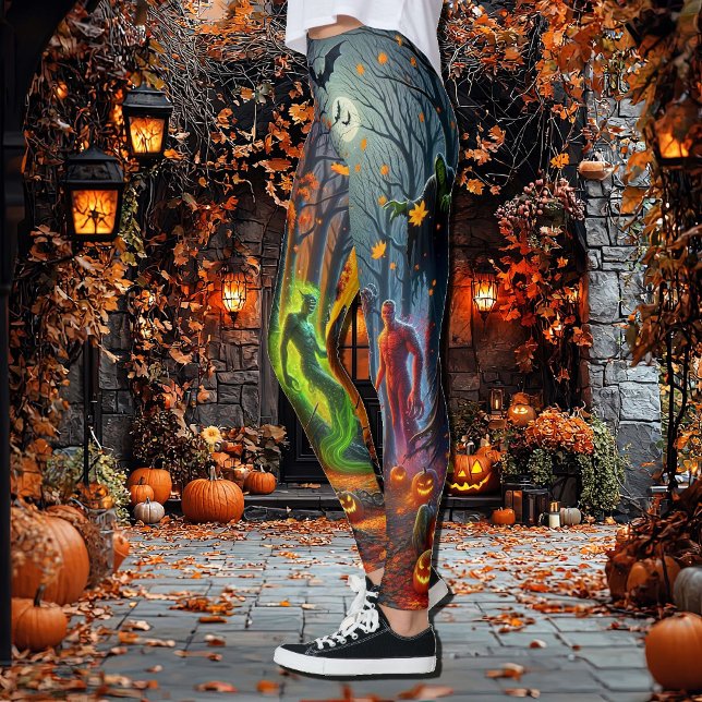 Spooky Monsters Halloween Eine Art Leggings (Von Creator hochgeladen)