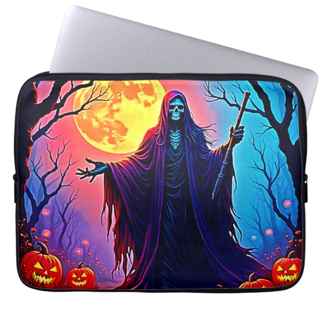 Spooky Moon Death's Call Design Laptopschutzhülle (Vorderseite)