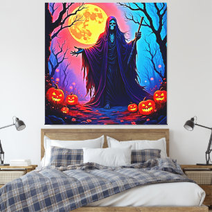 Spooky Moon Death's Call Design Leinwanddruck