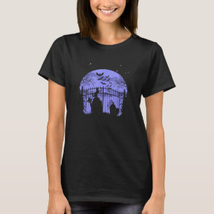 Spooky Moon Friedhof Gates, Grabsteine, Beängstige T-Shirt