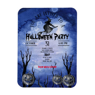 Spooky Moon Witch Pumpkins Friedhof schwarz Magnet