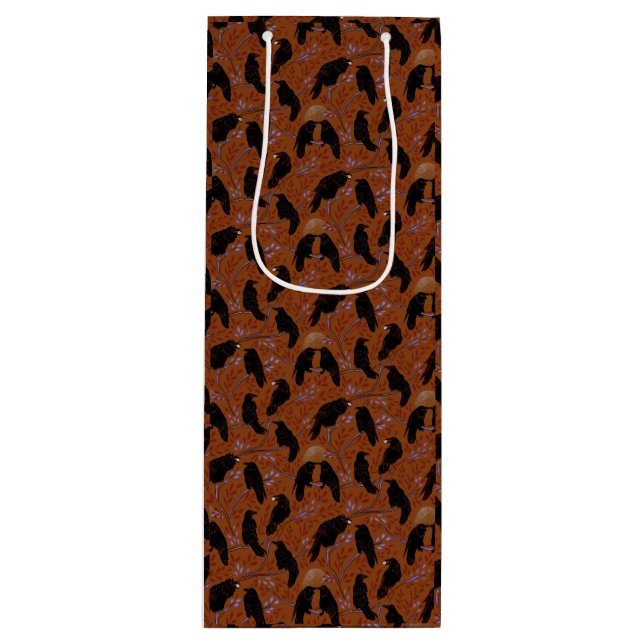 Spooky Moonlit Crows Share Eyeball Snack Geschenktüte Für Weinflaschen (Vorderseite)