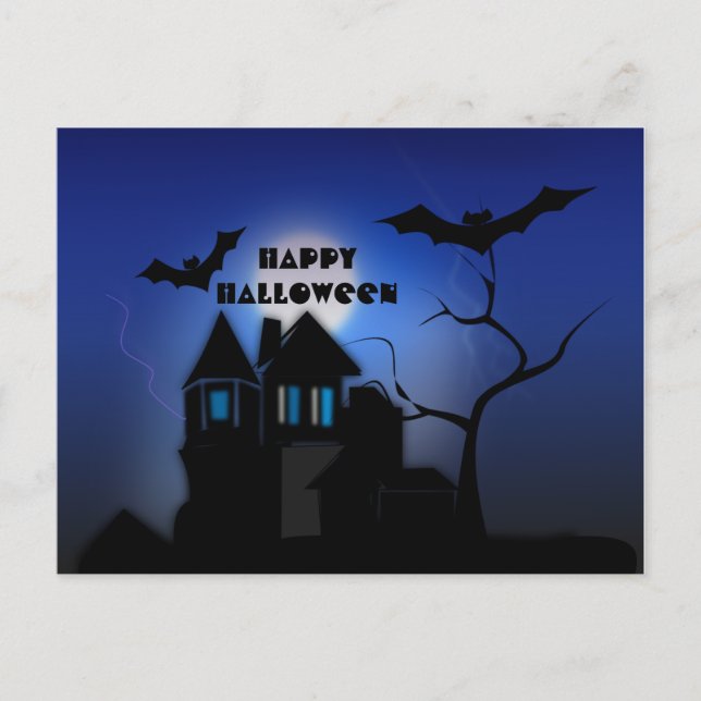 Spooky Moonlit Spuk House Postcard Postkarte (Vorderseite)