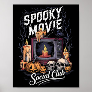 Spooky Movie Social Club Vintag Fernsehsender Hall Poster