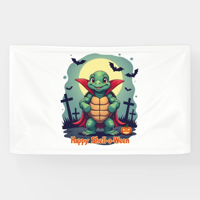 Spooky Muschel Überraschung Turtle Banner (Horizontal)