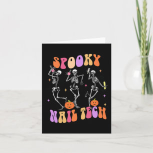 Spooky Nail Tech Fun Skeleton Nail Tech Halloween Karte