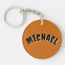 Spooky Name Schlüsselanhänger (dunkelorange und sc