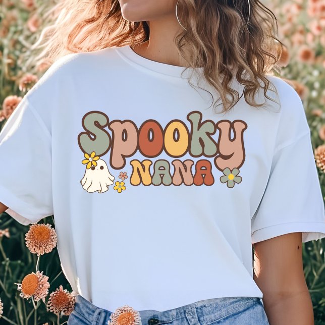 Spooky Nana Retro Halloween Matching Family T-Shirt (Von Creator hochgeladen)