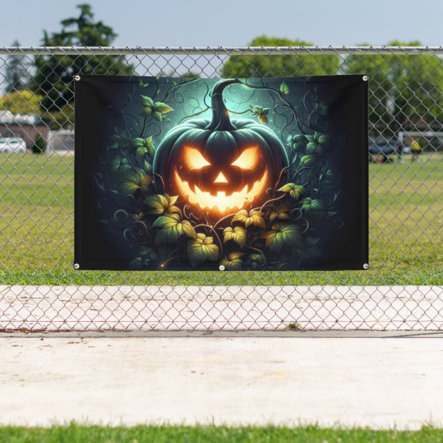 Spooky Natur glühend Halloween Kürbis Banner (InSitu)