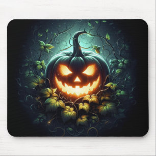 Spooky Natur glühend Halloween Kürbis Mousepad