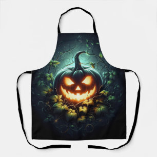 Spooky Natur glühend Halloween Kürbis Schürze