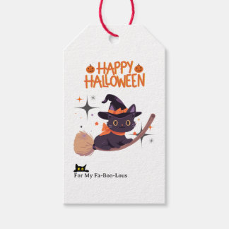 Spooky Niedlich Cat Hexe Halloween Gefälligetags Geschenkanhänger