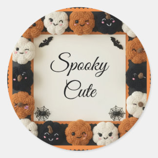 Spooky Niedlich Crochet Pumpkin Halloween Stickers