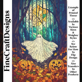 Spooky, Niedlich, gefestigt Ghost AB4 Decoupage Seidenpapier