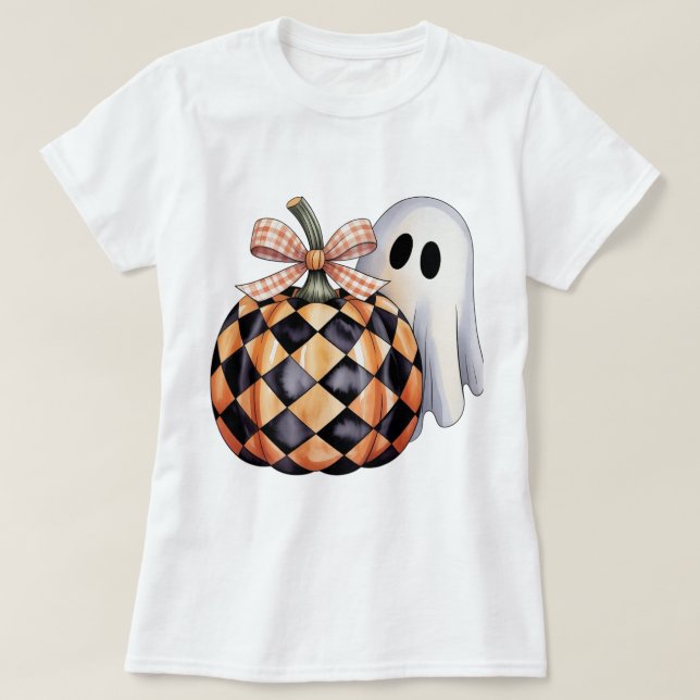 Spooky Niedlich Ghost Flüchtige Blick Halloween T  T-Shirt (Design vorne)