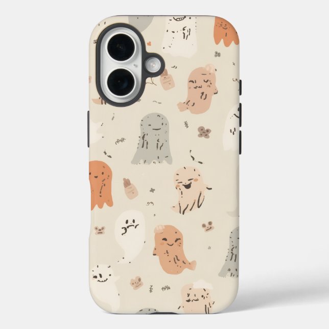 Spooky Niedlich Ghost Halloween iPhone 16 Tough Ca Case-Mate iPhone Hülle (Rückseite)