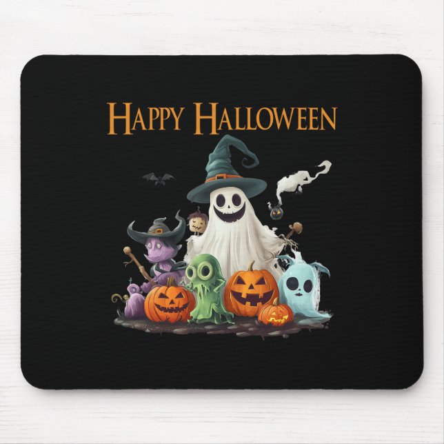 Spooky Niedlich Ghost Halloween Kostüm Happy Hallo Mousepad (Vorne)