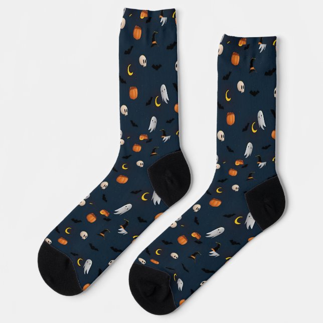 Spooky Niedlich Ghost Halloween Socken | Spaß Spoo (Linkes Detail)