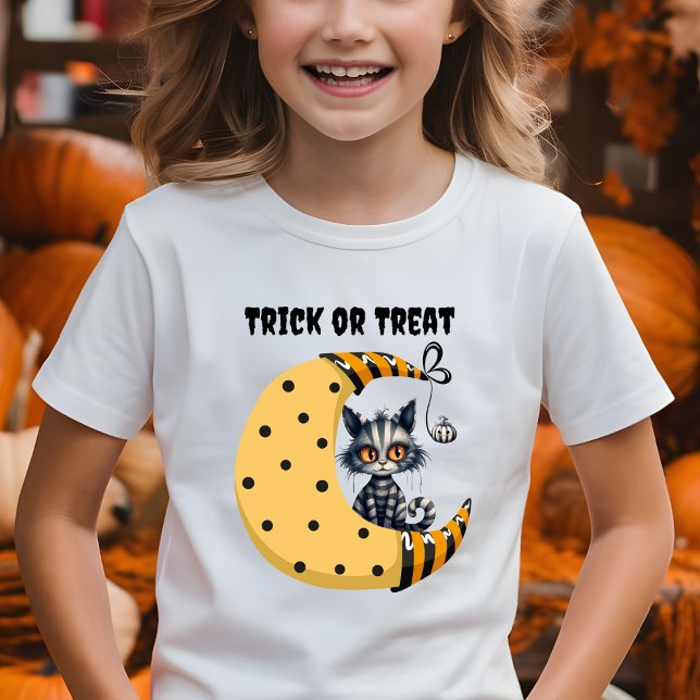 Spooky Niedlich Ghost Kitten Trick oder Trete T-Shirt (Von Creator hochgeladen)