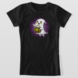 Spooky Niedlich Ghost   NUR SCHWARZ T-Shirt