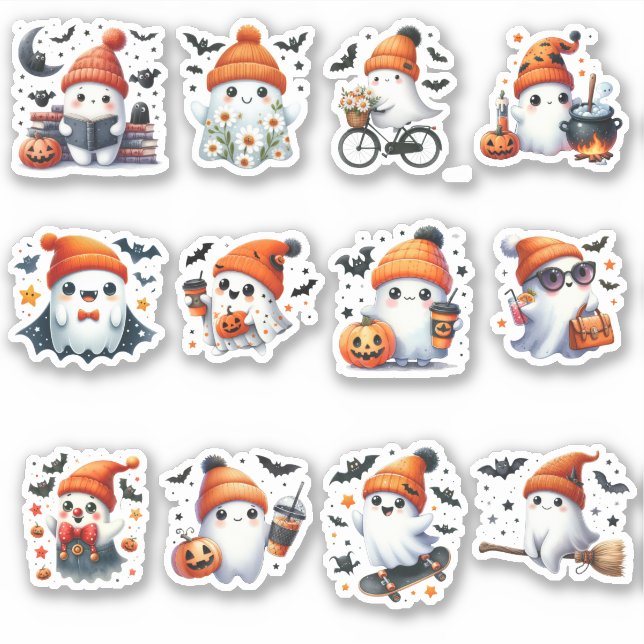Spooky Niedlich Ghost Sticker Collection (Vorderseite)